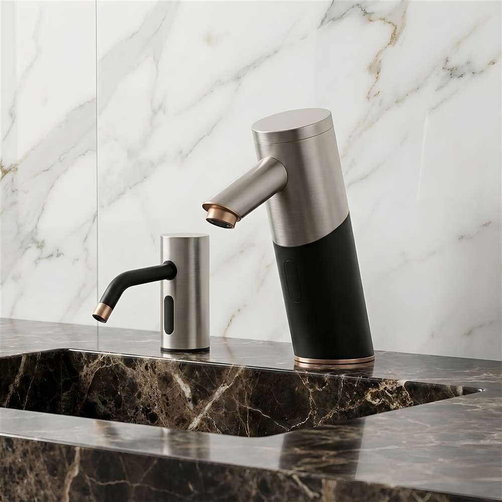 Comparison table concept for commercial touchless faucet brands in healthcare facilities