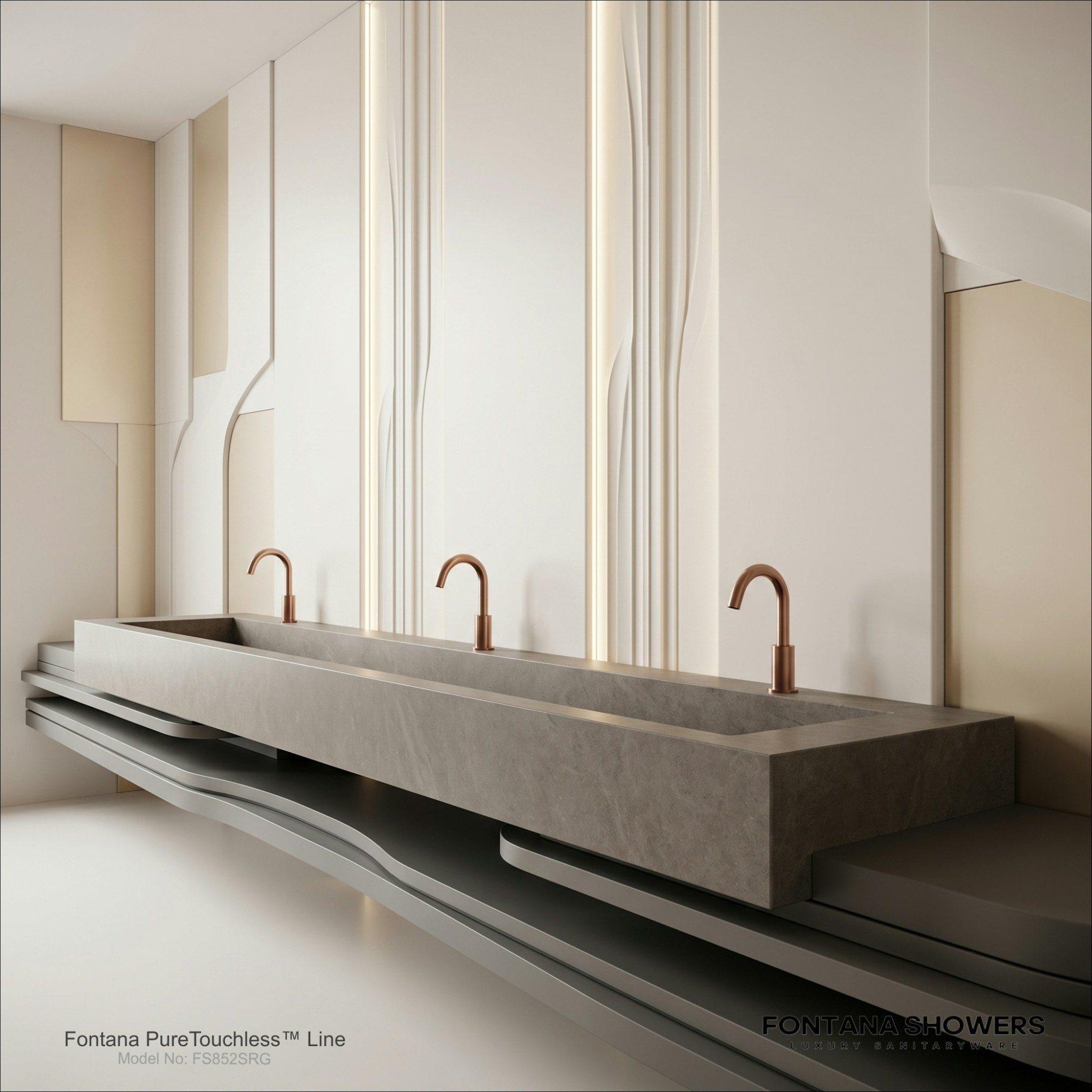 Commercial restroom fixture row for operations planning
