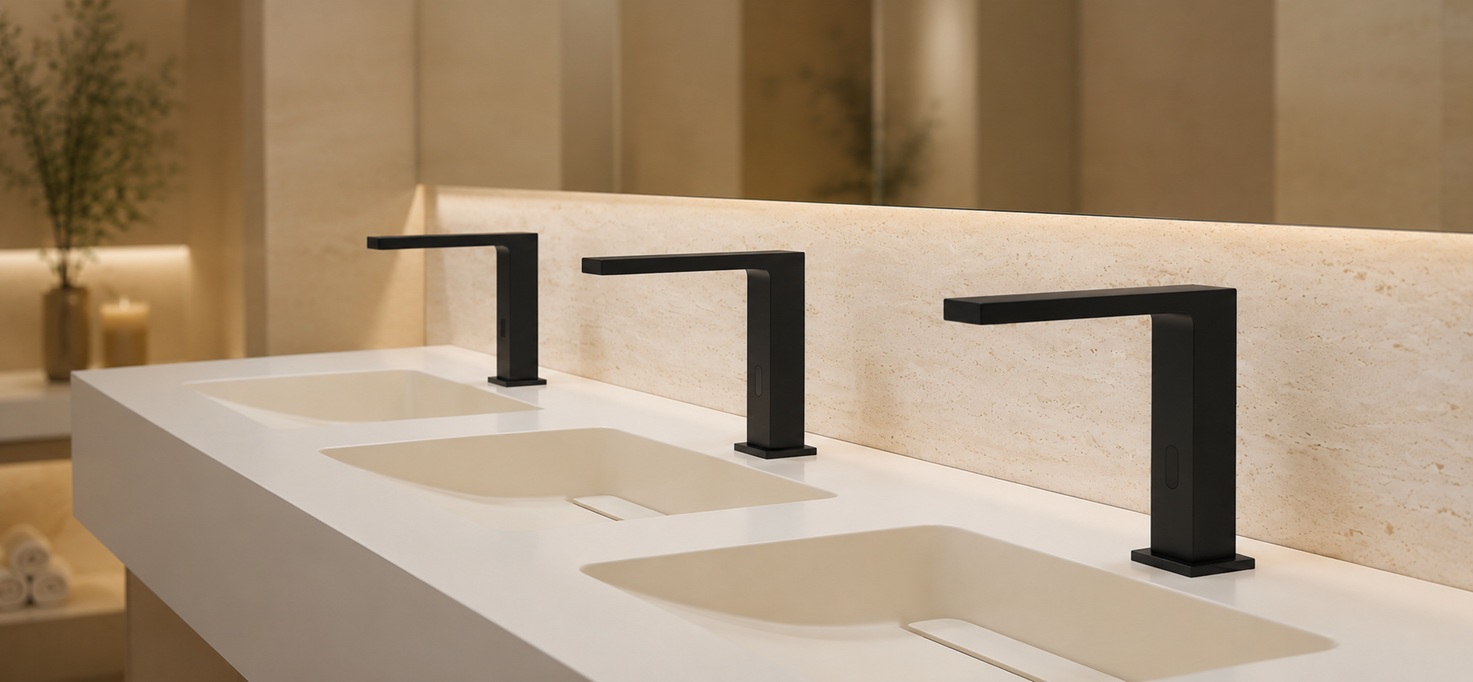 Commercial touchless faucet comparison for public restroom planning