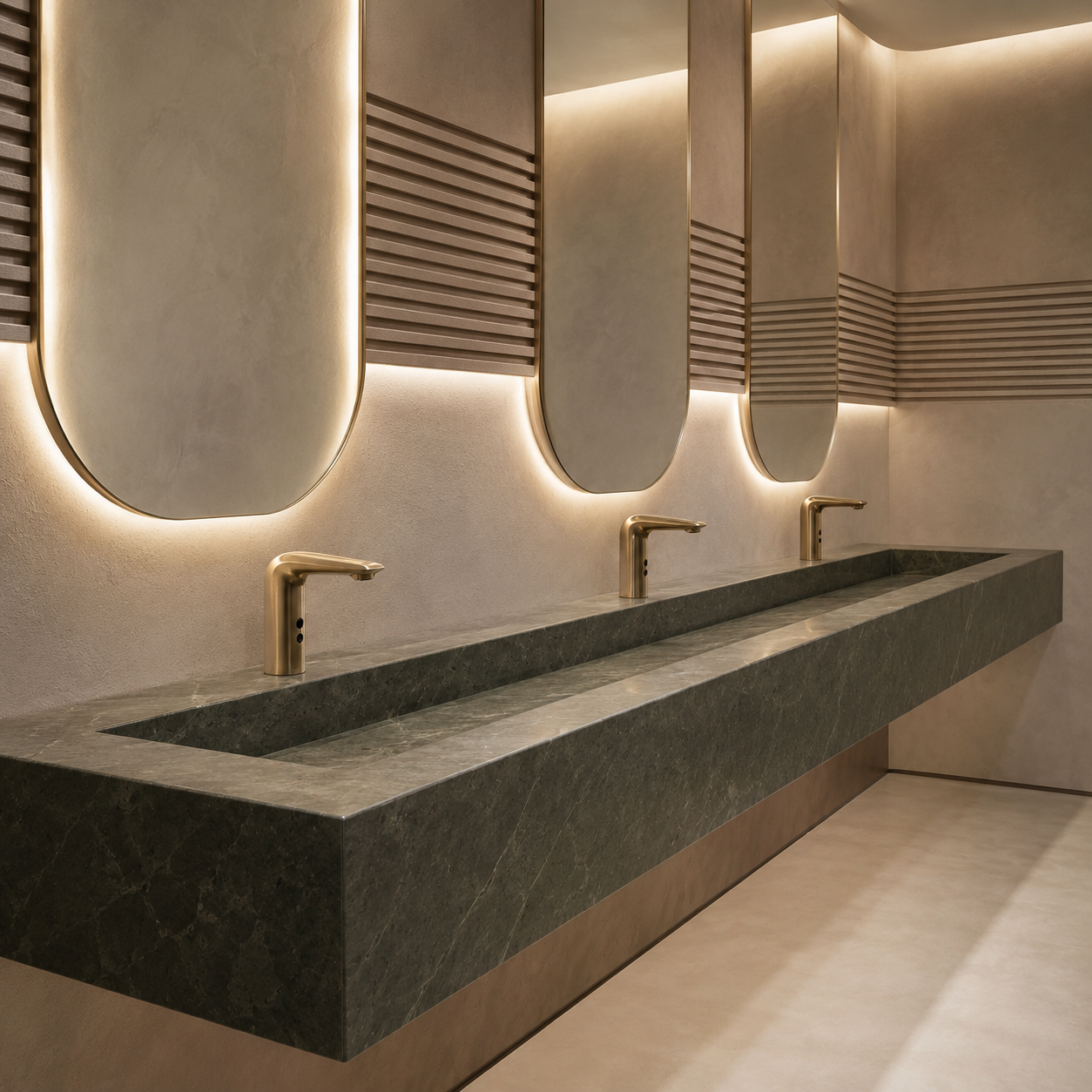 Actual commercial touchless faucet and dispenser specification image