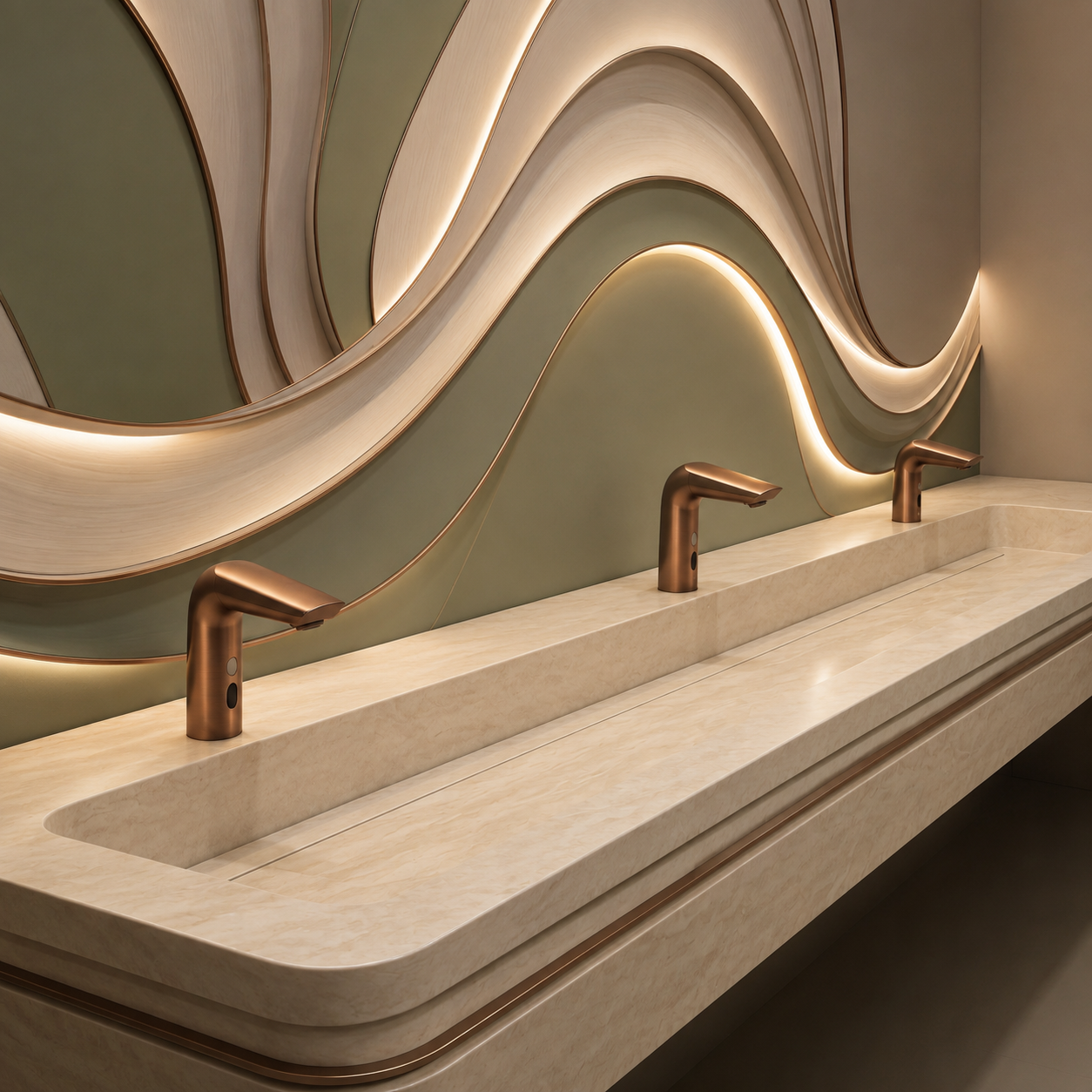 Actual touchless faucet and soap dispenser for power source planning