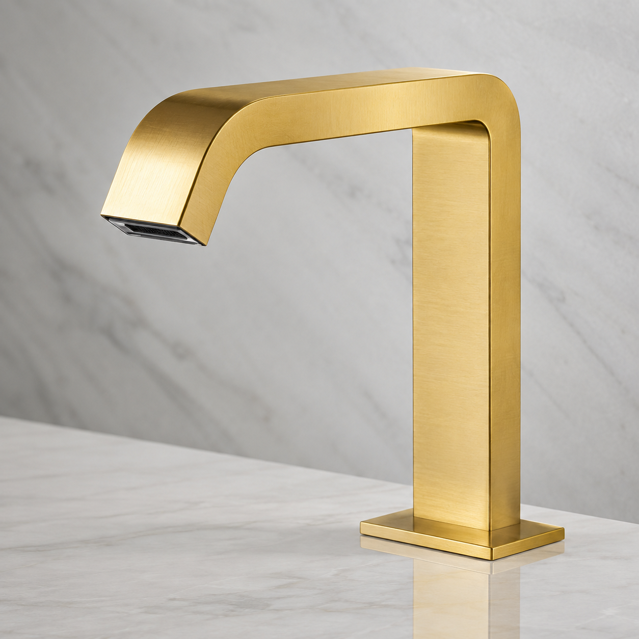 BathSelect Brushed Gold Automatic Commercial Hands Free Sensor Faucet