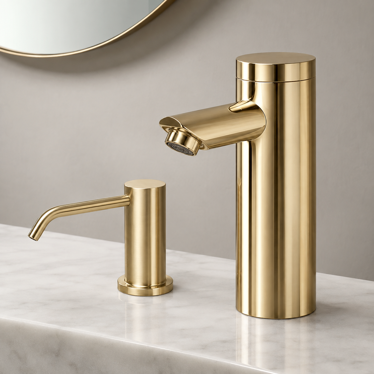BathSelect St. Gallen Gold Tone Touchless Faucet and Soap Dispenser