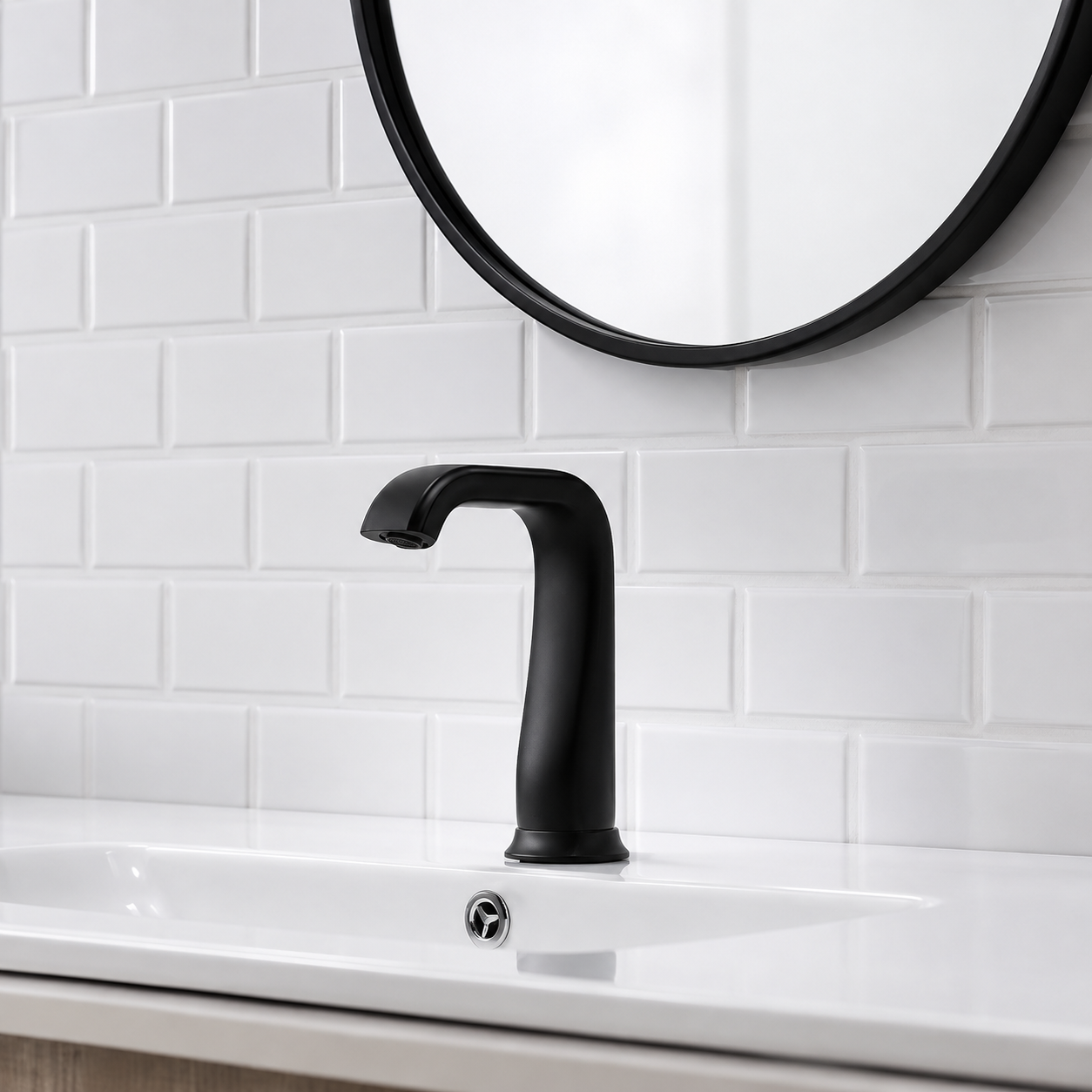 BathSelect Matte Black Commercial Automatic Touchless Sensor Faucet